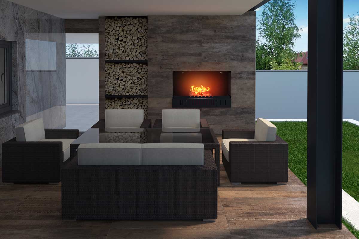 Terrace lounge design ideas, 3D rendering